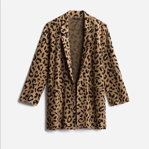 J crew Sophie knit blazer size XS cardigan leopard